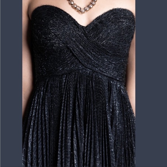 Nwt Maria Lucia Hohan Venus Strapless Metallic Plisse Midi Dress - Size 8 - Picture 5 of 16